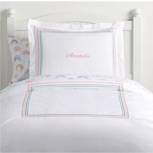 Pottery Barn Grand Embroidered Organic Duvet Cover